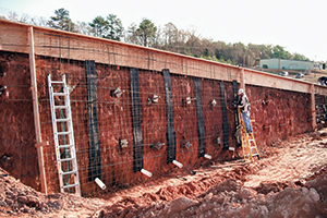 retaining wall construction