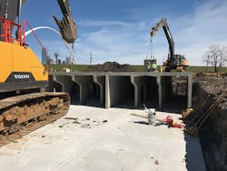 Both photos: A StormTrap system at the Skyline Trinity site in Dallas, TX Both photos: A StormTrap system at the Skyline Trinity site in Dallas, TX