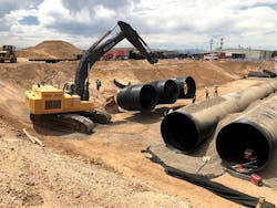 Pipes ready to install at the Denver site Pipes ready to install at the Denver site