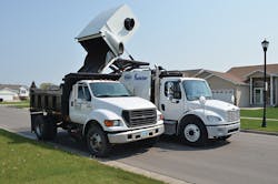 To maximize sweeping time, Washington County chose a sweeper with a scissor lift that could be emptied into a dump truck. To maximize sweeping time, Washington County chose a sweeper with a scissor lift that could be emptied into a dump truck.