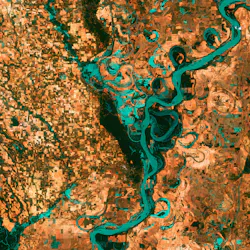 The Mississippi River from above.