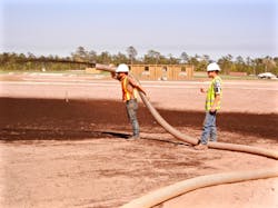 McGill Premium Compost used a blower truck to compost and reseed a range field at Camp Lejeune, NC. McGill Premium Compost used a blower truck to compost and reseed a range field at Camp Lejeune, NC.