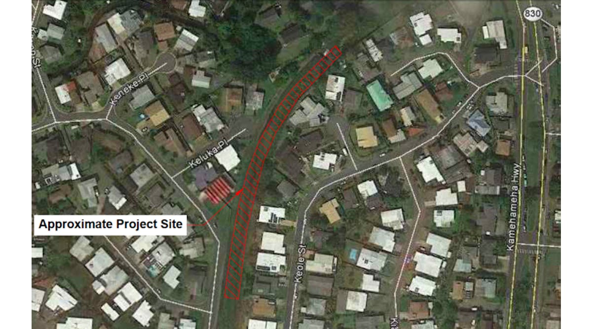 Figure 1 A. The Kaneohe Stream project location (north is top of image)