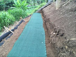 Figure 8. Completed first wrap lift with fabric layback pinned down. Figure 8. Completed first wrap lift with fabric layback pinned down.