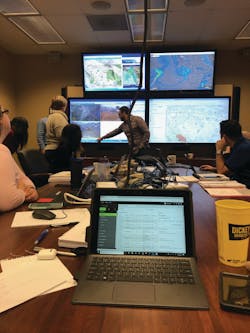 The monitoring equipment installed after the fire allowed real-time observation of the debris basins and monitoring stations from the District&apos;s Storm Center.