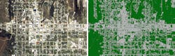 A comparison between aerial imagery and the ultimate impervious surface dataset. A comparison between aerial imagery and the ultimate impervious surface dataset.