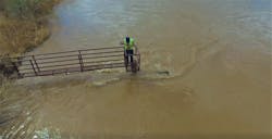Water sampling in the Rio Grande river Water sampling in the Rio Grande river