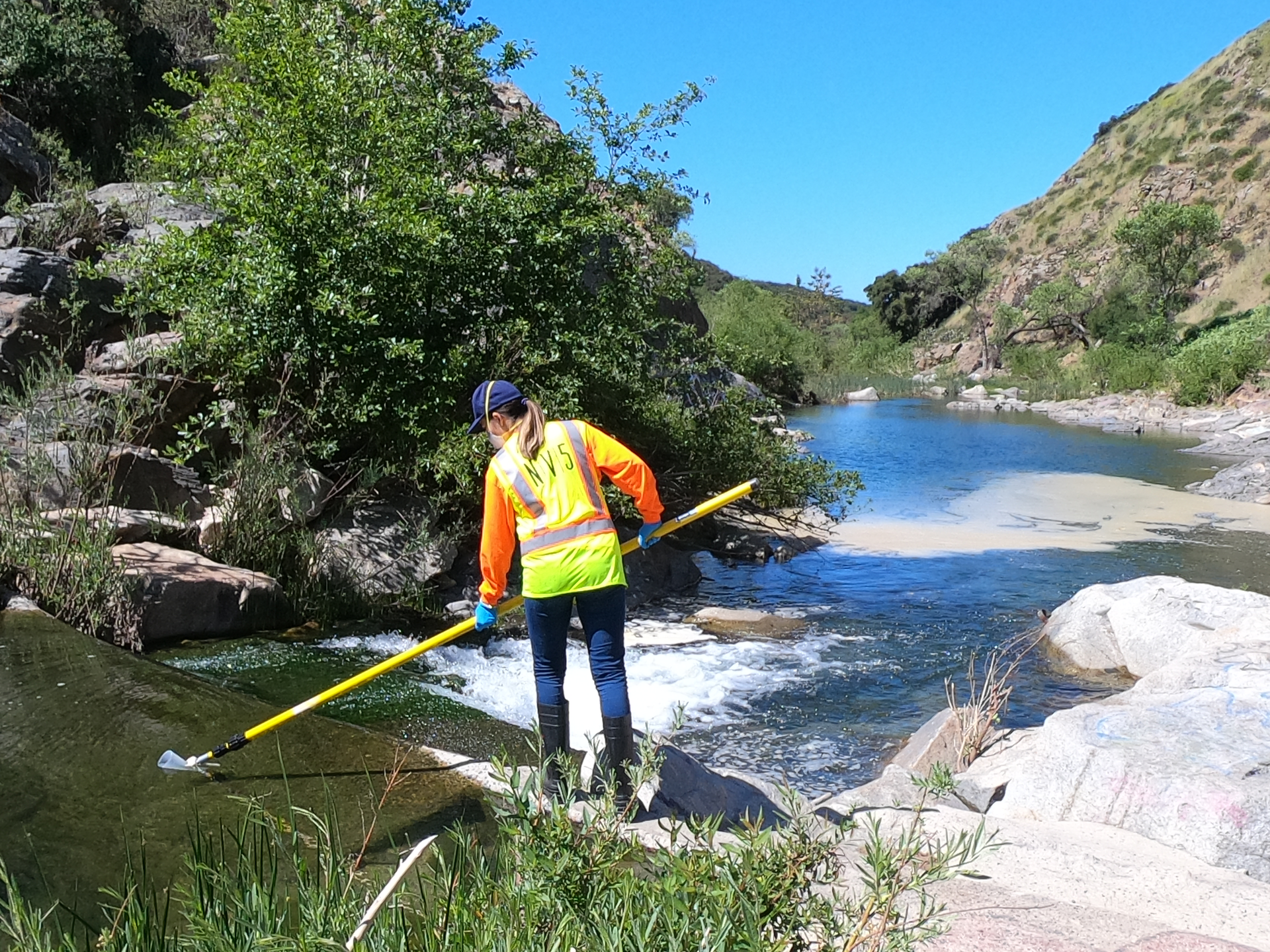 Receiving water sampling during the COVID-19 pandemic.