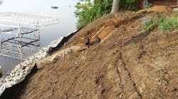The slope being cleared and prepared for construction The slope being cleared and prepared for construction