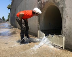 Where is all that water coming from? At a site that was dry for weeks, a high flow event was caused by hydrant flushing operations. The anomalous spike was suspected to be some kind of sensor malfunction until staff observed the site and traced the flow source. This 4-hour high flow event accounted for over 90% of the total flow and skewed the mean flow rate for the 6 month monitoring period. Where is all that water coming from? At a site that was dry for weeks, a high flow event was caused by hydrant flushing operations. The anomalous spike was suspected to be some kind of sensor malfunction until staff observed the site and traced the flow source. This 4-hour high flow event accounted for over 90% of the total flow and skewed the mean flow rate for the 6 month monitoring period.