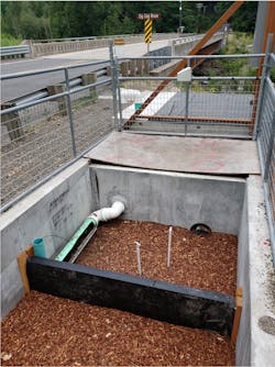 The install capped with Sierra Blend biosoil media The install capped with Sierra Blend biosoil media