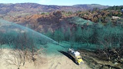 Hydroseeders can help stabilize soil after a fire without disturbing ash and burned debris. Hydroseeders can help stabilize soil after a fire without disturbing ash and burned debris.