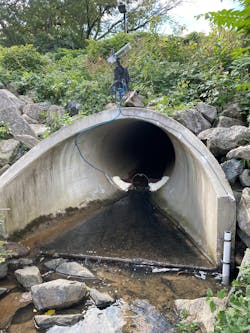 The FloProXCi and Area/Velocity sensor ready for continuous data collection The FloProXCi and Area/Velocity sensor ready for continuous data collection