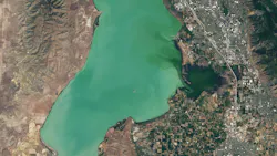 In 2017, using a Landsat-8 image of Utah Lake, remote sensing scientists alerted the Utah Department of Environmental Quality to an over-abundance of chlorophyll-a and a toxic algae bloom in the lake. In 2017, using a Landsat-8 image of Utah Lake, remote sensing scientists alerted the Utah Department of Environmental Quality to an over-abundance of chlorophyll-a and a toxic algae bloom in the lake.
