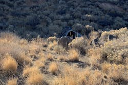 Along I-580 in Reno, Nevada, a drainage outlet empties into an area that has been seeded with native plants. Along I-580 in Reno, Nevada, a drainage outlet empties into an area that has been seeded with native plants.