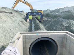 The ADS pipe provided secure joints while having the inherent ability to flex with the terrain. The ADS pipe provided secure joints while having the inherent ability to flex with the terrain.