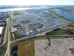 The $700 million terminal will boost capacity in the Port by 50 percent. Another $300 million was spent to dredge the river to a depth of 52 feet to accommodate the draft of post-Panamax container ships, making it the deepest harbor on the East Coast. The $700 million terminal will boost capacity in the Port by 50 percent. Another $300 million was spent to dredge the river to a depth of 52 feet to accommodate the draft of post-Panamax container ships, making it the deepest harbor on the East Coast.