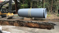 Polypropylene pipe, such as SaniTite® HP pipe from ADS being used in this West Vancouver project, is now included in British Columbia’s Master Municipal Construction Documents (MMCD) for storm sewers and culverts. Polypropylene pipe, such as SaniTite® HP pipe from ADS being used in this West Vancouver project, is now included in British Columbia’s Master Municipal Construction Documents (MMCD) for storm sewers and culverts.