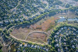 An aerial photo of the Canal as it meanders around Goldsmith Gulch and the Marjorie Perry Nature Preserve in Greenwood Village. An aerial photo of the Canal as it meanders around Goldsmith Gulch and the Marjorie Perry Nature Preserve in Greenwood Village.