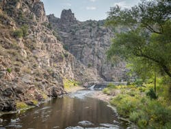 Diversion Dam at Waterton Canyon marks the start of the High Line Canal. Diversion Dam at Waterton Canyon marks the start of the High Line Canal.