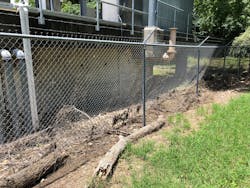 High water mark at the pump station. High water mark at the pump station.