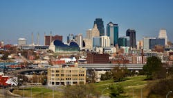 A landscape of downtown Kansas City. A landscape of downtown Kansas City.