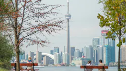 Skyline of Toronto, Canada. The city was mention in Canada's Budget 2021 for its outstanding commitment to natural infrastructure.