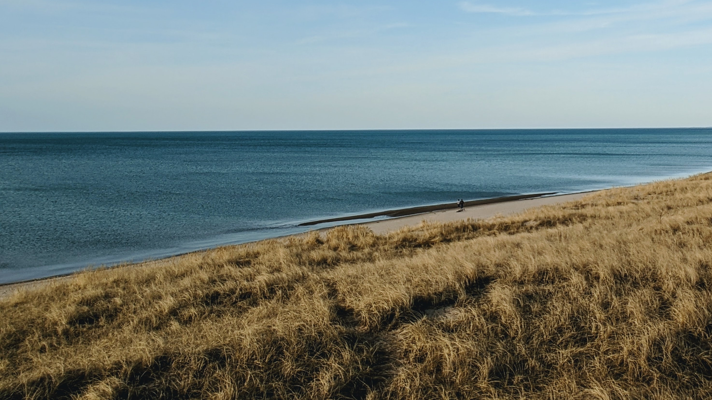 Lake Michigan shoreline.