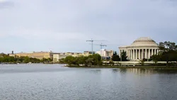 The Potomac River near the Jefferson Memorial building. The Potomac River near the Jefferson Memorial building.