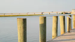 View of the Chesapeake Bay from a boardwalk in Chincoteague, VA.