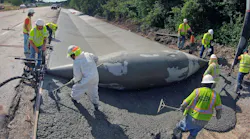 Curb Roller Manufacturing created a 24-foot-wide custom drum to complete a Missouri ditch liner project. Realm Construction poured 400-450 linear feet of concrete a day and finished the project more than one week ahead of schedule.
