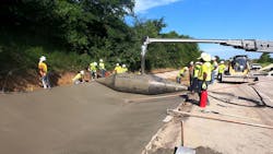 For the ditch liner project, Curb Roller Manufacturing created a custom flume drum with eye-catching dimensions: 24 feet wide, 1,000 pounds, and 52 inches in diameter. Each wing section of the drum was 8 feet wide, with an 8-foot flat pan section in the middle. For the ditch liner project, Curb Roller Manufacturing created a custom flume drum with eye-catching dimensions: 24 feet wide, 1,000 pounds, and 52 inches in diameter. Each wing section of the drum was 8 feet wide, with an 8-foot flat pan section in the middle.