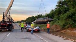 Curb Roller Manufacturing delivered the drum to the jobsite just five days after the design was approved by the contractor. Curb Roller Manufacturing delivered the drum to the jobsite just five days after the design was approved by the contractor.