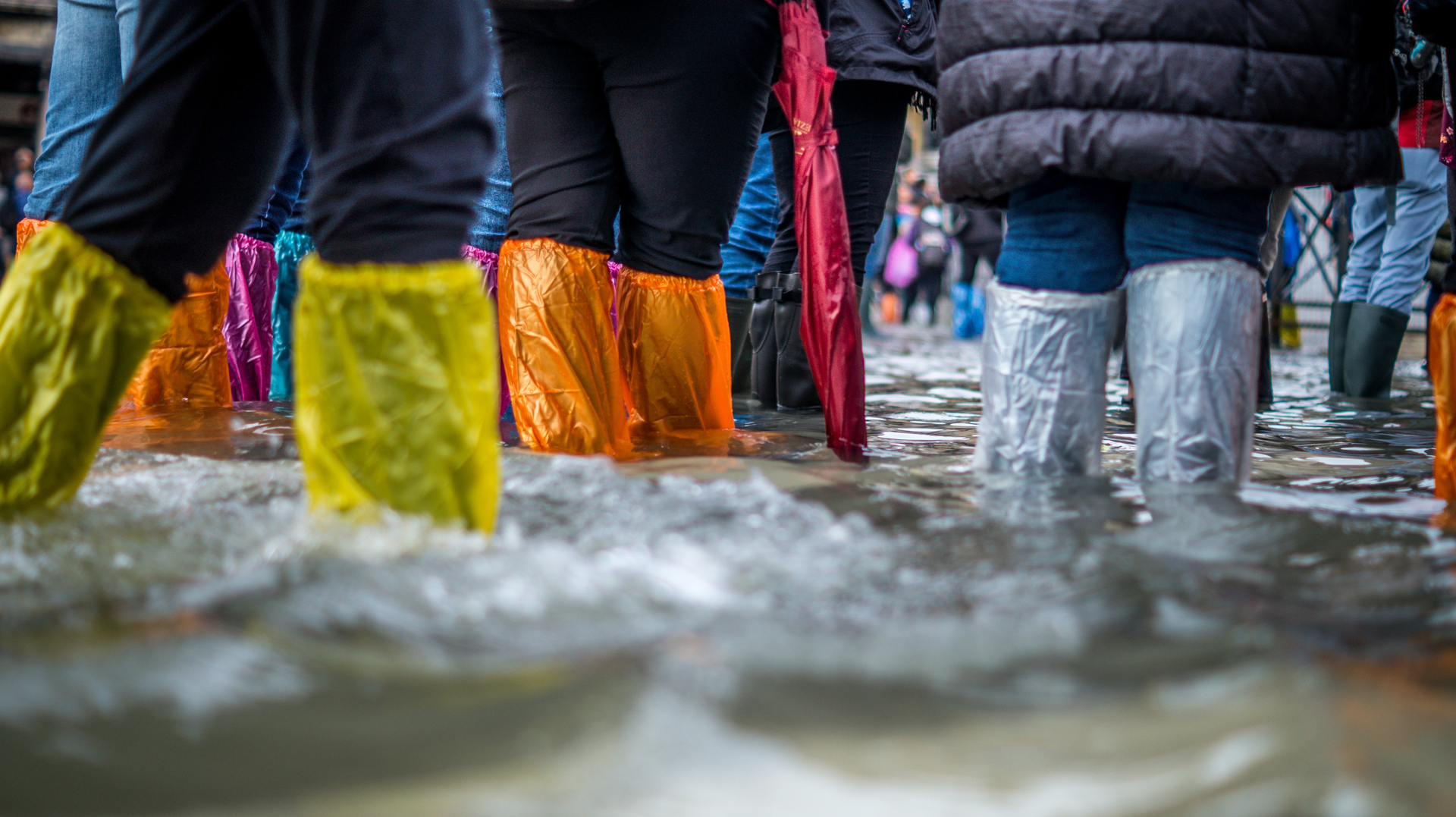 Urban flooding in Venice, Italy.
