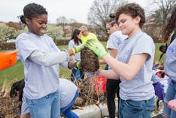 On April 9, 2019, the CWP hosted a ceremonial planting session following the completion of a microbioretention garden and sand filter installation at Eleanor Roosevelt High School (ERHS) in Greenbelt, Md. On April 9, 2019, the CWP hosted a ceremonial planting session following the completion of a microbioretention garden and sand filter installation at Eleanor Roosevelt High School (ERHS) in Greenbelt, Md.