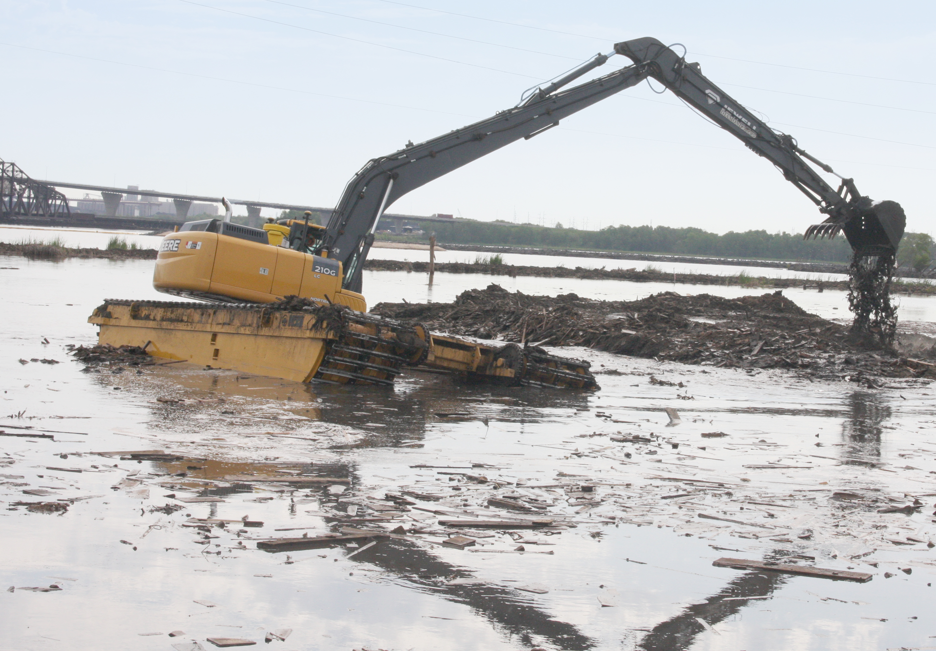Using amphibious excavators, MAE can get into hard-to-reach areas.