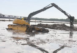 Using amphibious excavators, MAE can get into hard-to-reach areas. Using amphibious excavators, MAE can get into hard-to-reach areas.