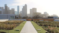 An example of Green Stormwater Infrastructure pictured on the roof of Carnegie Vanguard High School. An example of Green Stormwater Infrastructure pictured on the roof of Carnegie Vanguard High School.