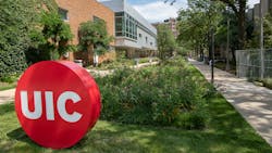 Arthington Mall Plaza at UIC stretches between Wolcott and Damen Avenues with 37,000 square feet of permeable pavement and rain gardens. Arthington Mall Plaza at UIC stretches between Wolcott and Damen Avenues with 37,000 square feet of permeable pavement and rain gardens.