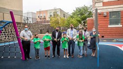 The opening celebration for Queens's new green playground at PS 84Q in Astoria. The opening celebration for Queens's new green playground at PS 84Q in Astoria.