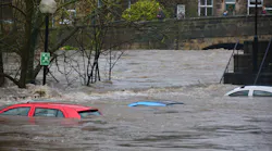 Flash flooding at Bingley, UK, on December 2015.
