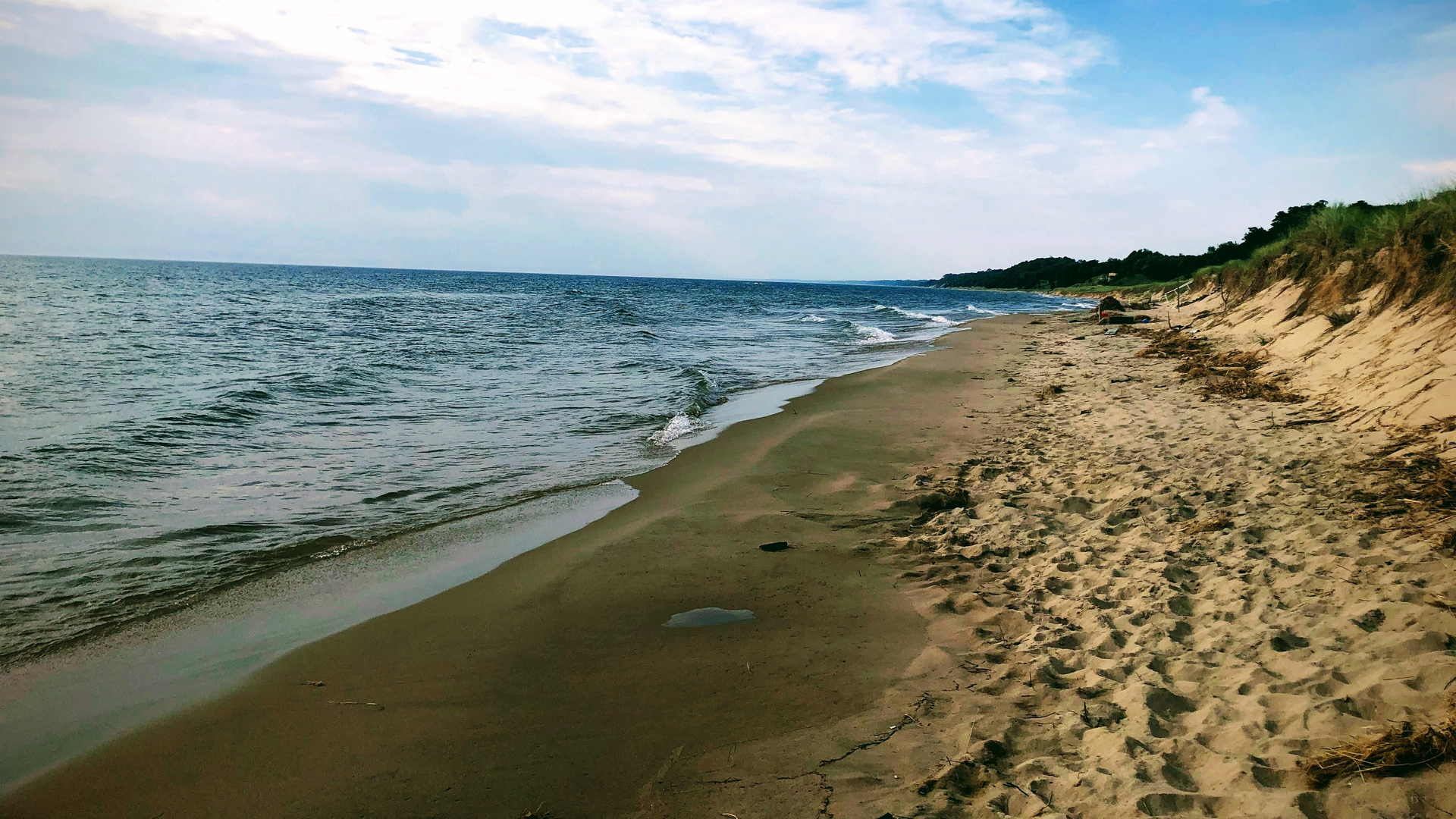 The shore of Lake Michigan.
