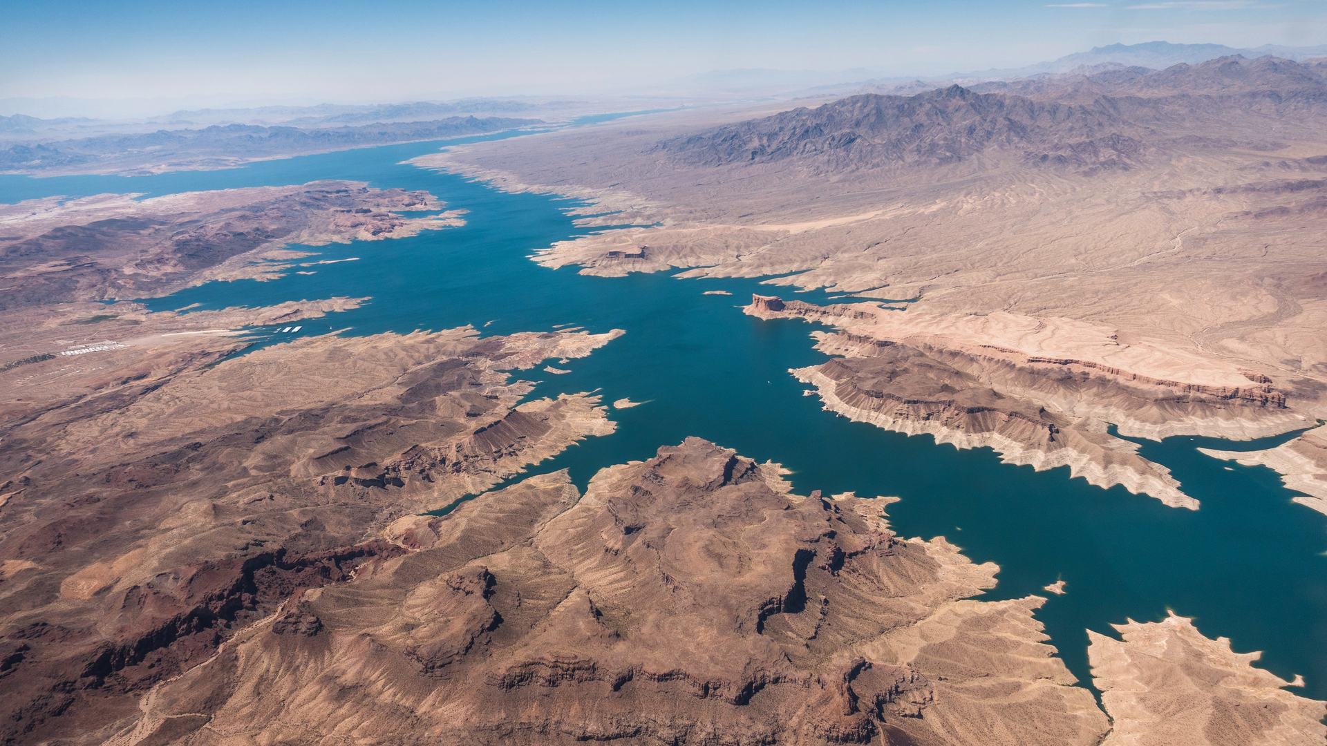 An aerial view to Lake Mead.