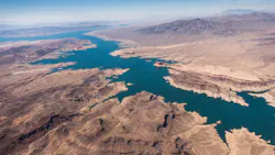 An aerial view to Lake Mead. An aerial view to Lake Mead.