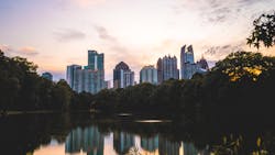 The view of Atlanta from Piedmont Park. The view of Atlanta from Piedmont Park.