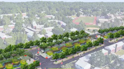 Conceptual artwork of one of the planned median renovation projects.