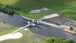 The USACE New Orleans District Mississippi River Tie-In, when it was under construction in 2012, located on the west bank of the Mississippi River in the western portion of Jefferson Parish. The USACE New Orleans District Mississippi River Tie-In, when it was under construction in 2012, located on the west bank of the Mississippi River in the western portion of Jefferson Parish.