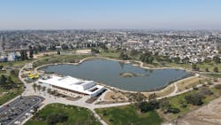 An aerial view of the award-winning park. An aerial view of the award-winning park.