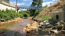 In 2020, PWSA also restored two sections of the Saw Mill Run streambank behind the Accamando Center (pictured) and by Ansonia Place.