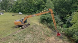 Removing sediment from a 2.25-mile stretch and an additional 840-foot span further down Drennan Ditch required special tools for the job. Removing sediment from a 2.25-mile stretch and an additional 840-foot span further down Drennan Ditch required special tools for the job.